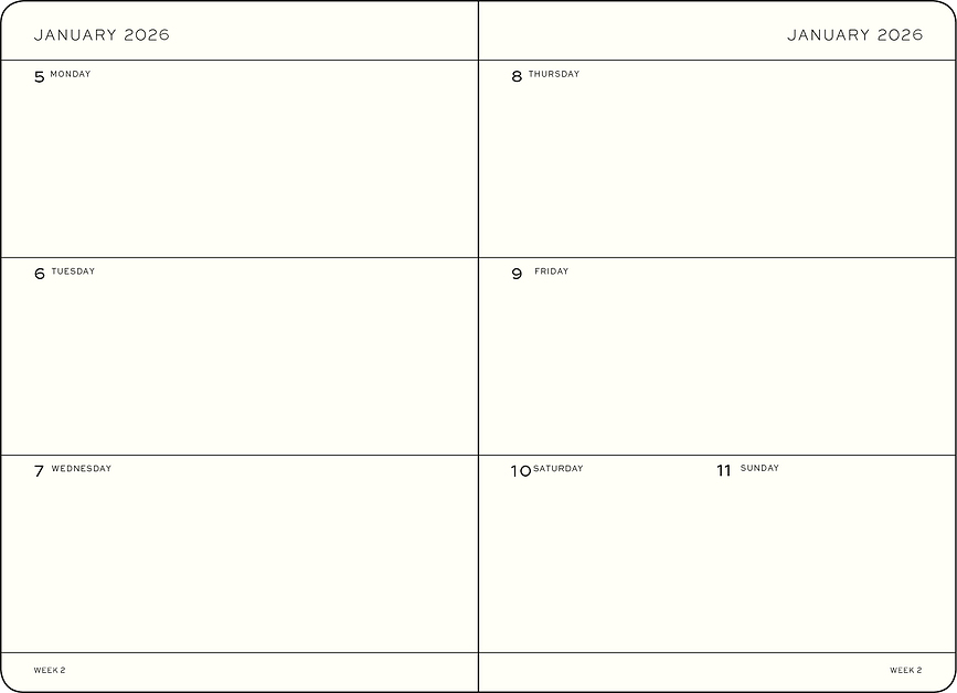 Agenda Semanal de tapa dura Leuchtturm 1917, 18 meses, 2025/2026, formato A5, en inglés, verde bosque