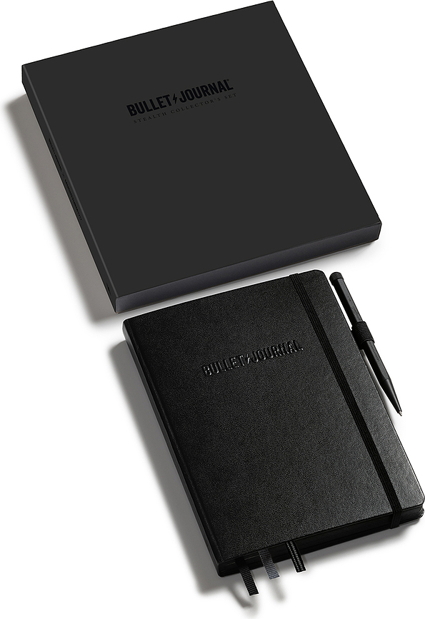 Bullet Journal Collectors Set Bilježnica s kemijskom olovkom i samoljepljivim držačem Set od 3 dijela