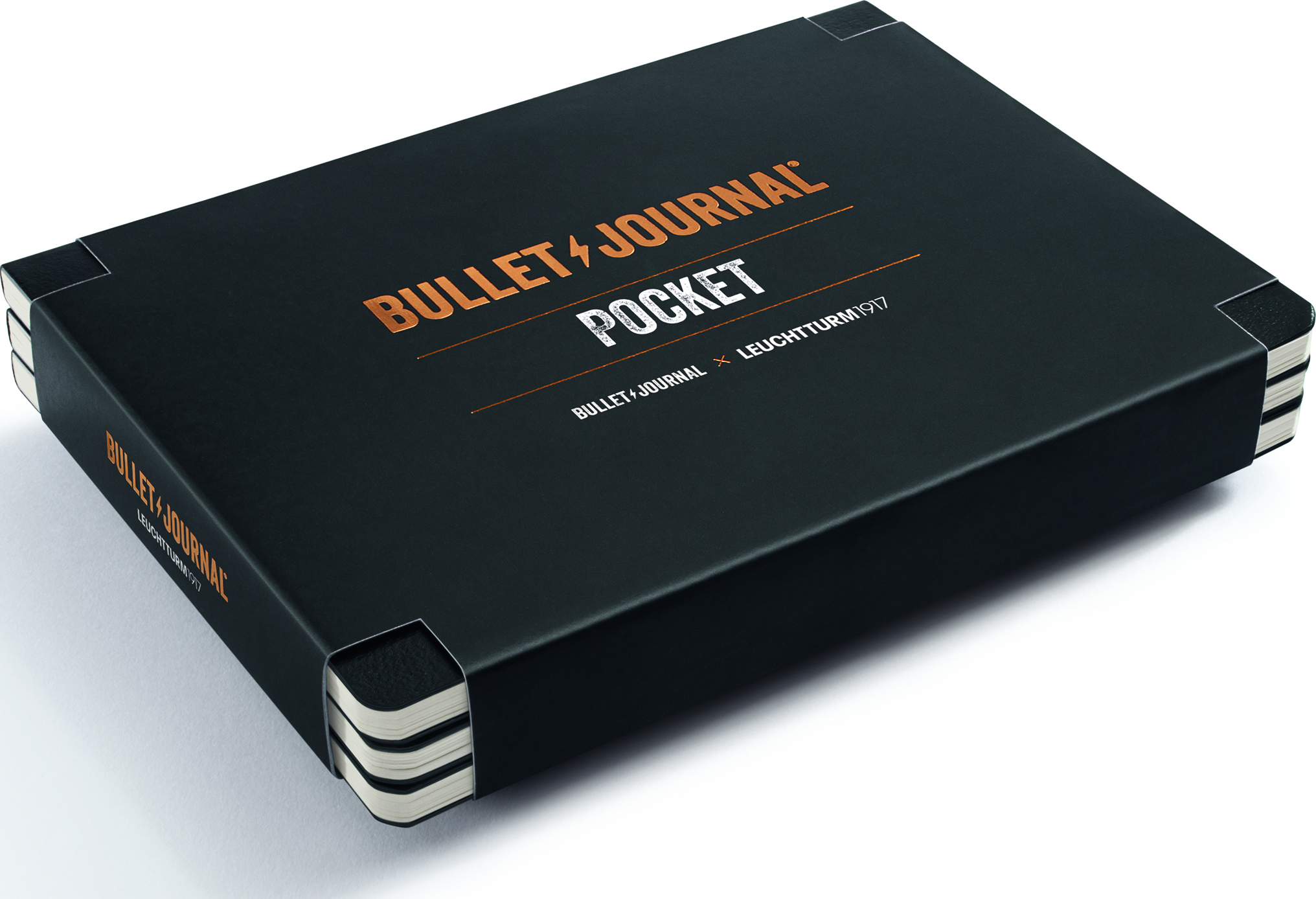 Bullet Journal Notizbücher, schwarz, 3 St.