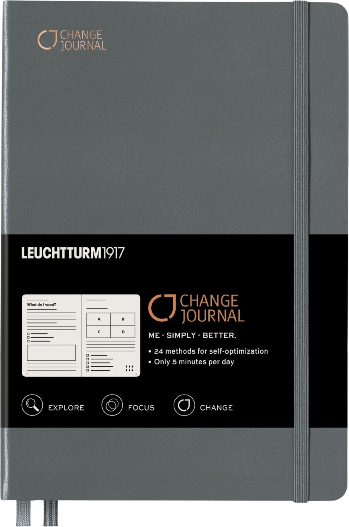 Notizbücher und Kalender Change Journal Notizbuch A5, Anthrazit
