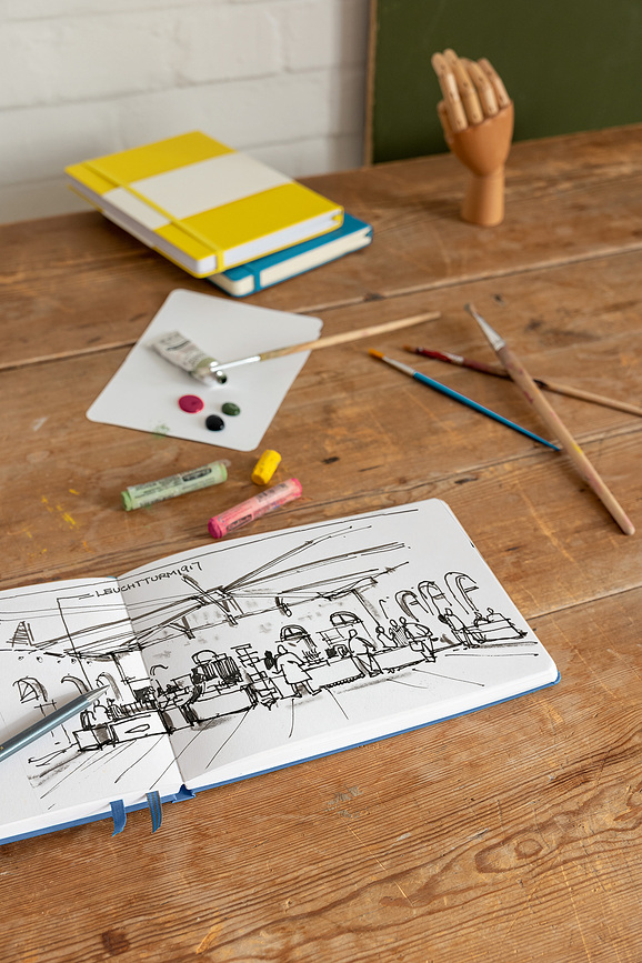 Cuaderno de Bocetos de tapa dura Leuchtturm 1917, A5, apaisado, 112 páginas, 150 g/m², negro