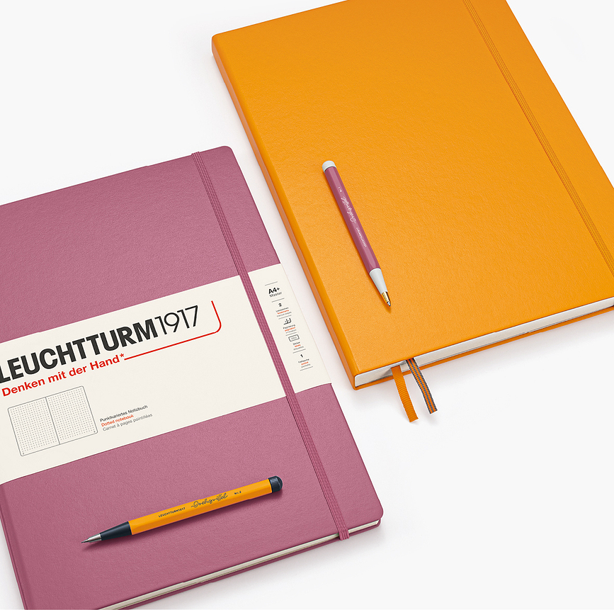 Cuaderno de tapa dura, de puntos, Leuchtturm 1917, A4+, 235 páginas, 100 g/m², verde salvia