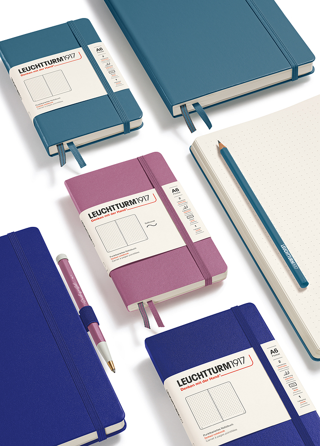 Cuaderno liso de tapa dura Leuchtturm 1917, A6, 187 páginas, 80 g/m², azul oscuro