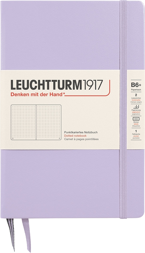 Cuaderno de tapa dura punteado Leuchtturm 1917, B6+, 219 páginas, 80 g/m², lila