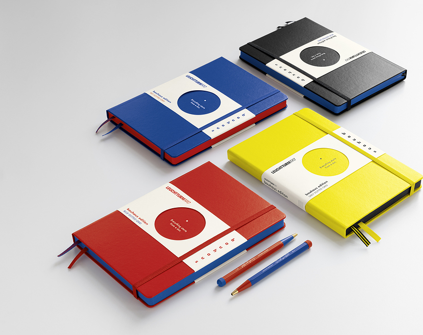 Cuaderno punteado de tapa dura Leuchtturm 1917 Bauhaus, A5, 251 páginas, 80 g/m², negro