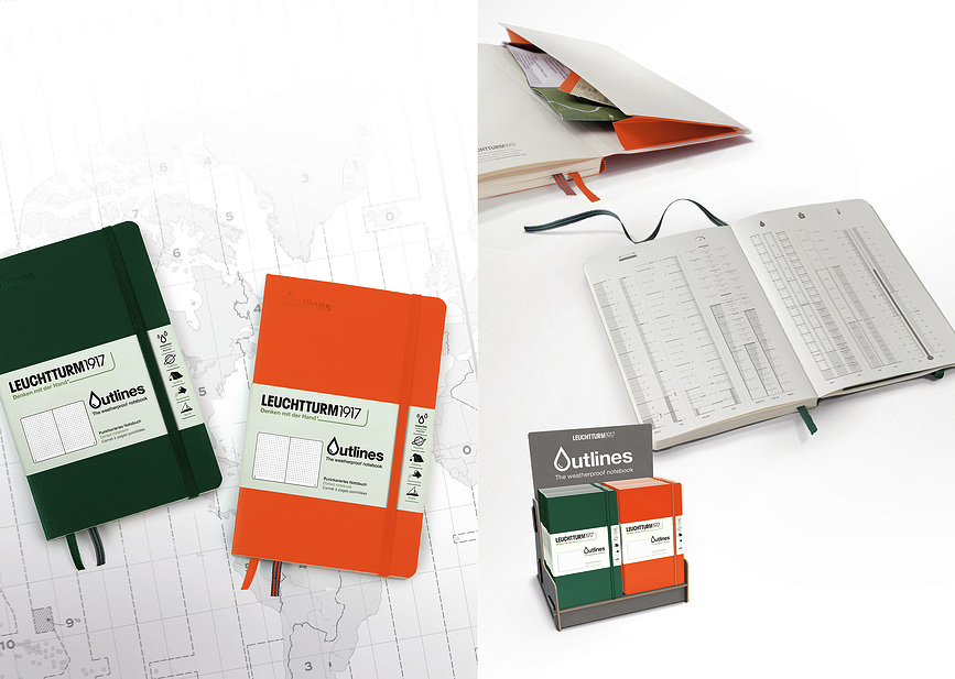 Cuaderno de puntos de tapa flexible Outlines, B6+, 89 páginas, papel 150 g/m², azul marino