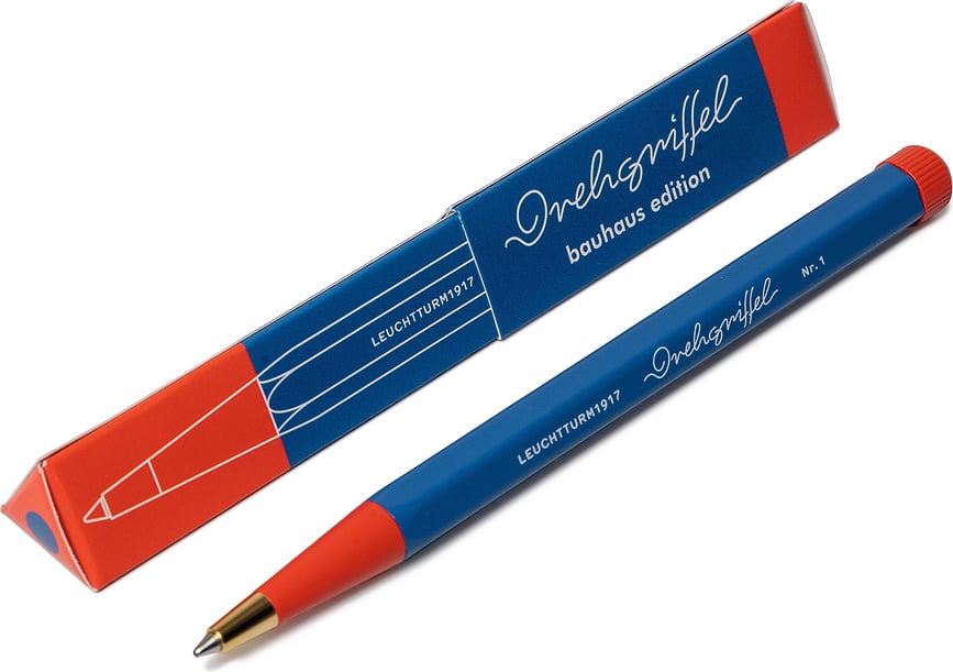 Drehgriffel Nr. 1 Bauhaus Kemični svinčnik, modro-rdeč, z modrim črnilom