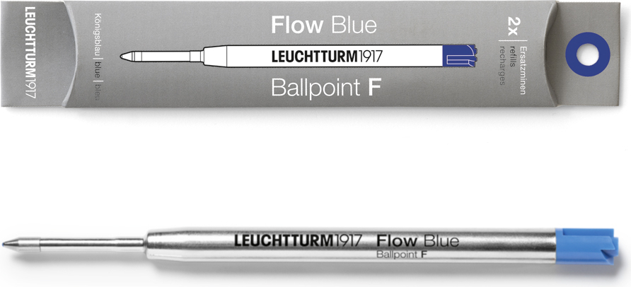 Drehgriffel Nr. 1 Flow F Kugelschreiber-Minen, blau, 2 St.