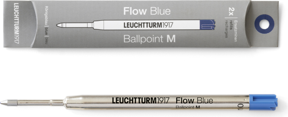 Drehgriffel Nr. 1 Flow M Kugelschreiber-Minen, blau, 2 St.