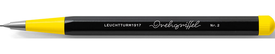 Drehgriffel Nr. 2 Bauhaus Bleistift 0,7 mm, schwarz-gelb