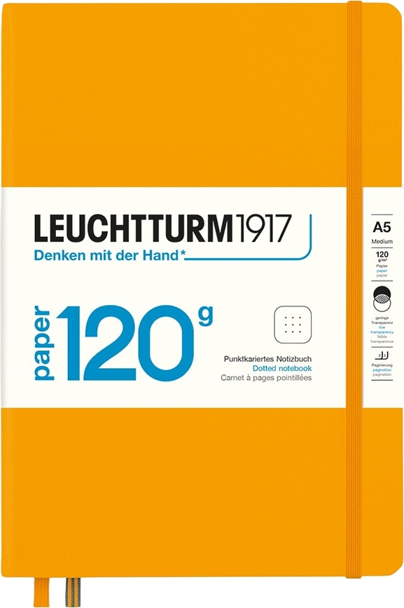 Edition 120 Notes s pikami, trda vezava, A5, 203 strani, oranžen, 120 g/m²