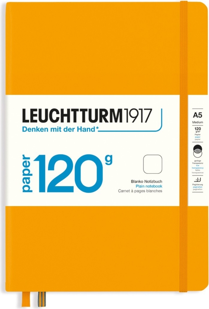 Edition 120 Notizbuch A5, 203 Seiten, glatt, Hardcover, orange, 120 g/m²