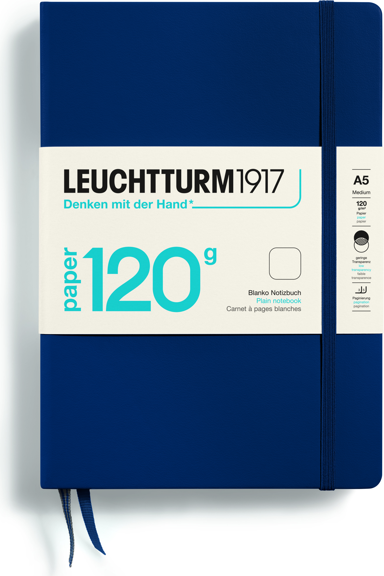 Edition 120 Notizbuch A5, 203 Seiten, liniert, 120 g/m², dunkelblau