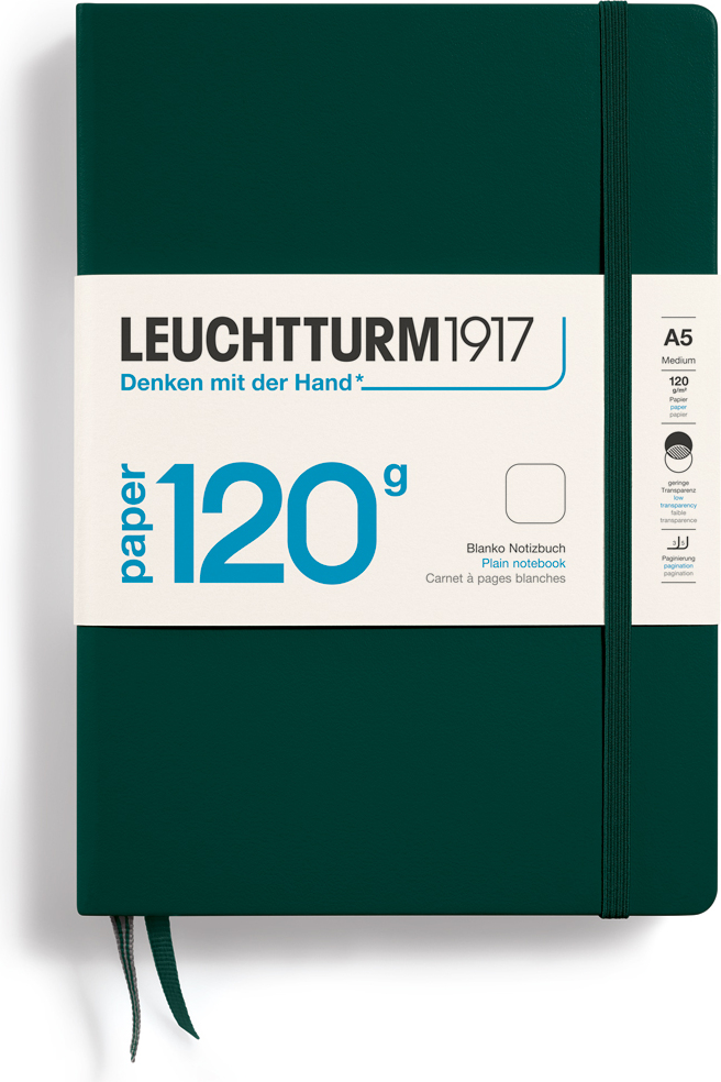 Edition 120 Notizbuch A5, 203 Seiten, liniert, waldgrün, 120 g/m²