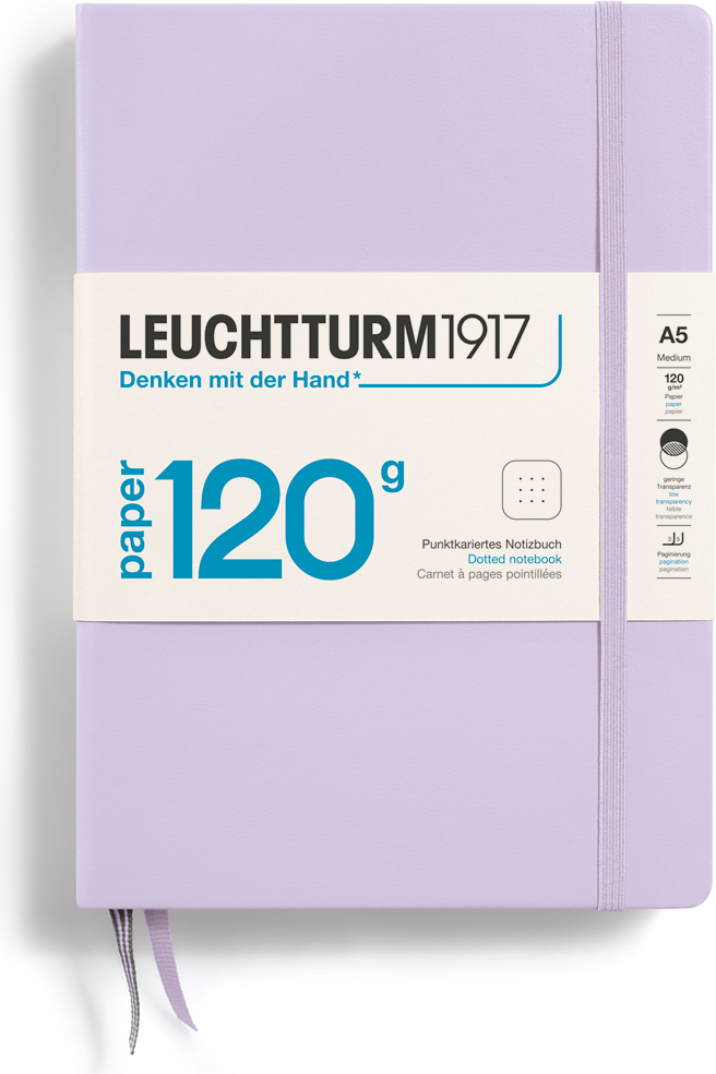 Edition 120 Notizbuch, gepunktet, Hardcover, A5, 203 Seiten, lila, 120 g/m²