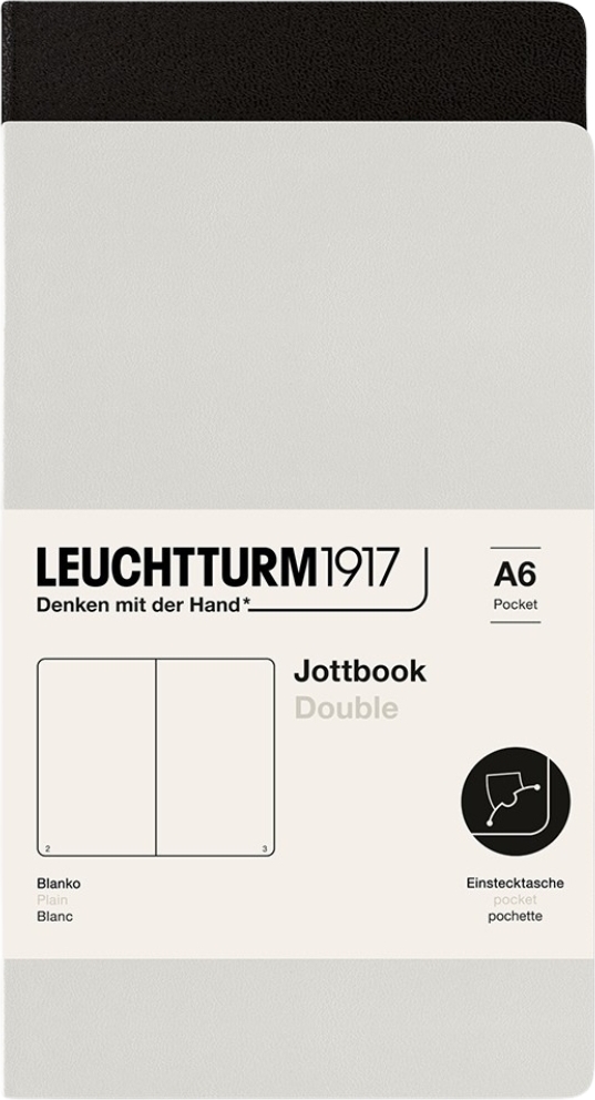 Jottbook A6 Notizbücher, liniert, flexibler Einband, schwarz und grau, 80 g/m², 2 St.