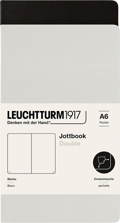 Jottbook A6 Zvezki, gladki, v mehki vezavi, 80 g/m², črni in sivi, 2 kosa