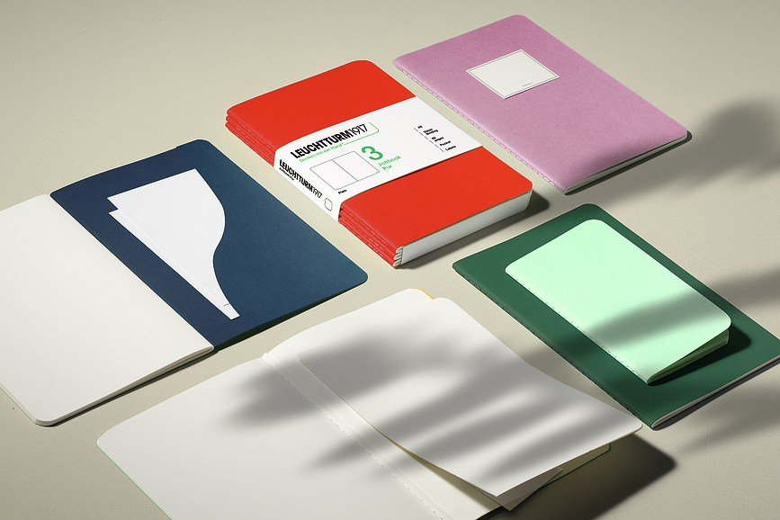 Jottbook Pur A5 smooth notebooks with flex cover, black, 80 g/m², 3 pcs.