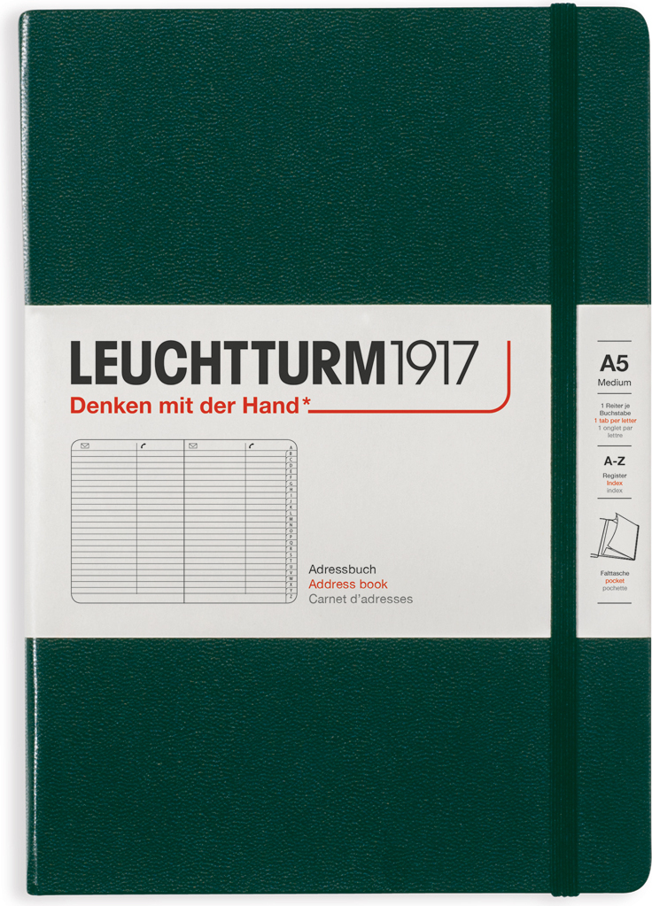 Leuchtturm 1917 Adressbuch A5, waldgrün