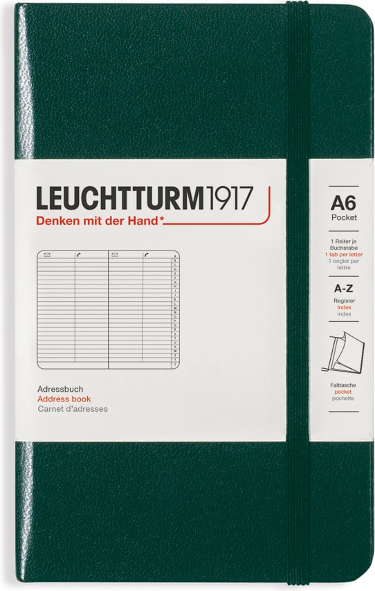 Leuchtturm 1917 Adressbuch A6, waldgrün