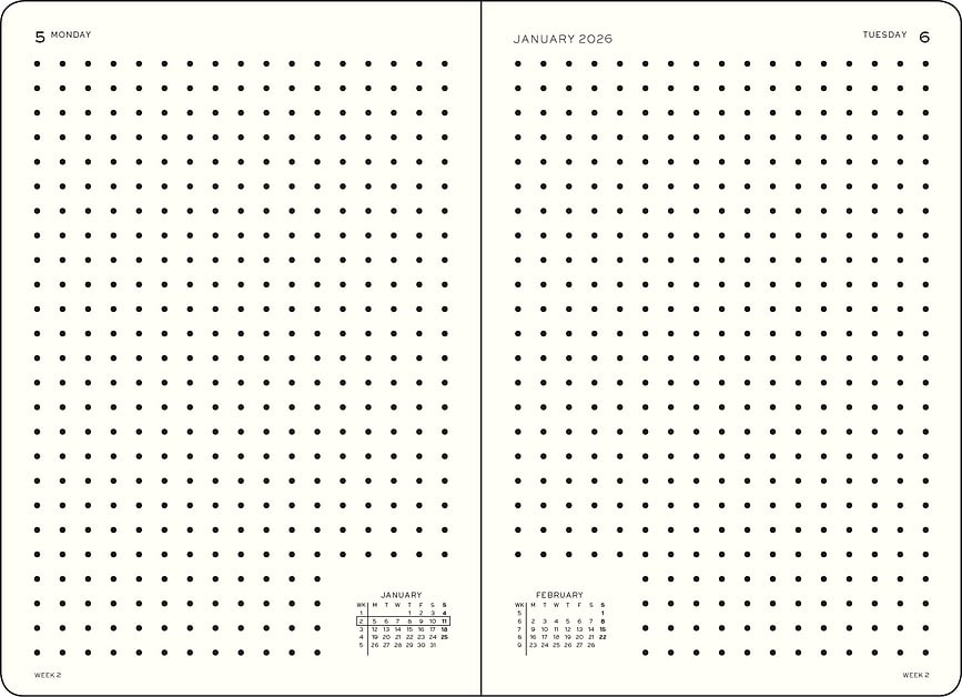 Leuchtturm 1917 Agenda journalier, 2026, format A5, à points, couverture rigide, version anglaise, rose poudré