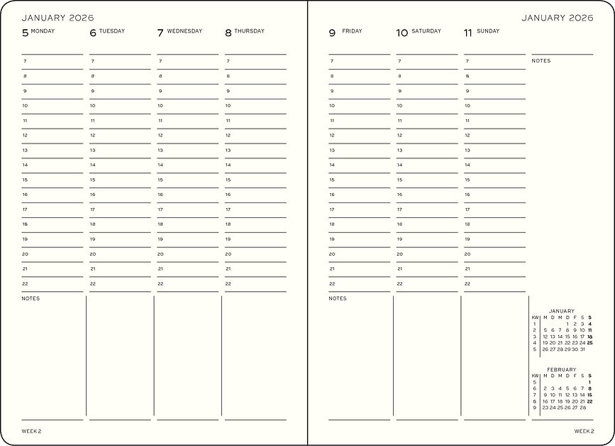 Leuchtturm 1917 Akademski planer 2025/2026 18M EN A4+, trda vezava