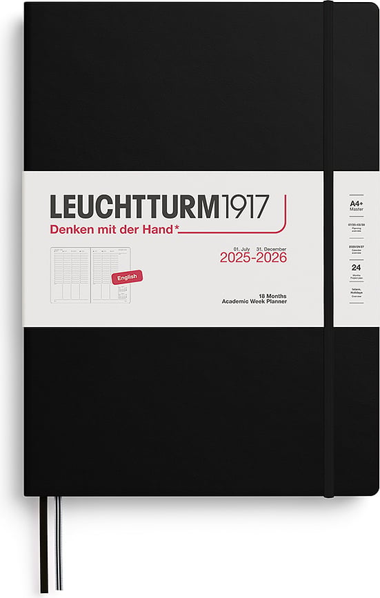 Leuchtturm 1917 Akademski planer 2025/2026 18M EN A4+, trda vezava
