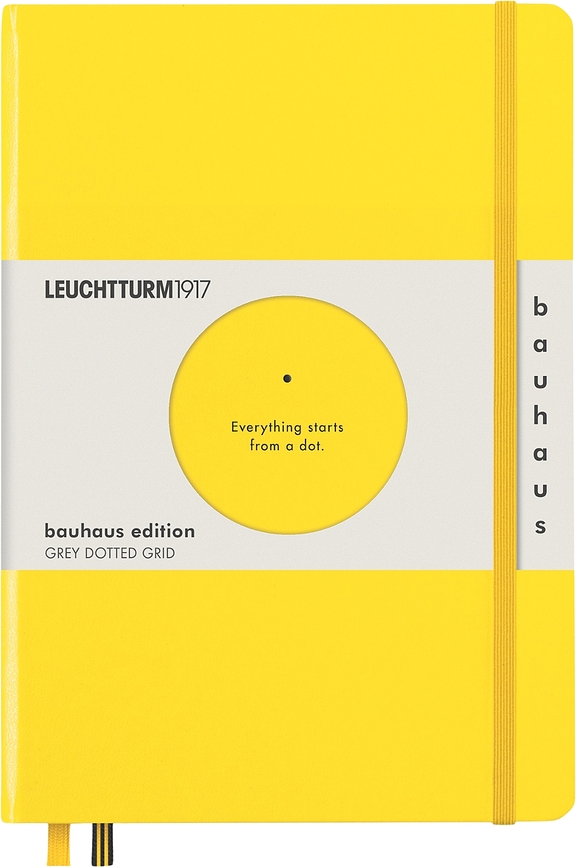 Leuchtturm 1917 Bauhaus Carnet à couverture rigide, pointillé, A5, 251 pages, 80 g/m², citron