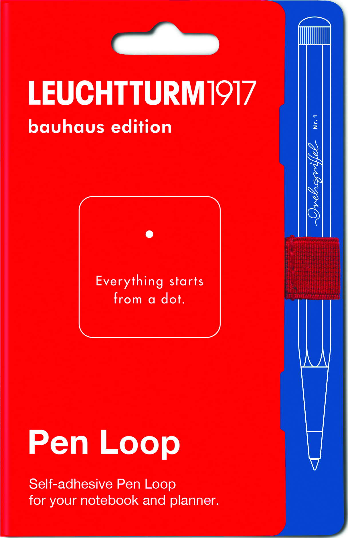 Leuchtturm 1917 Bauhaus selbstklebender Stifthalter, rot