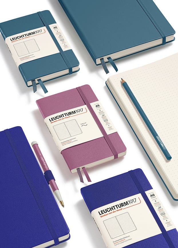 Leuchtturm 1917 Beležnica s trdo vezavo, karirasta, A6, 184 strani, 80 g/m², črna