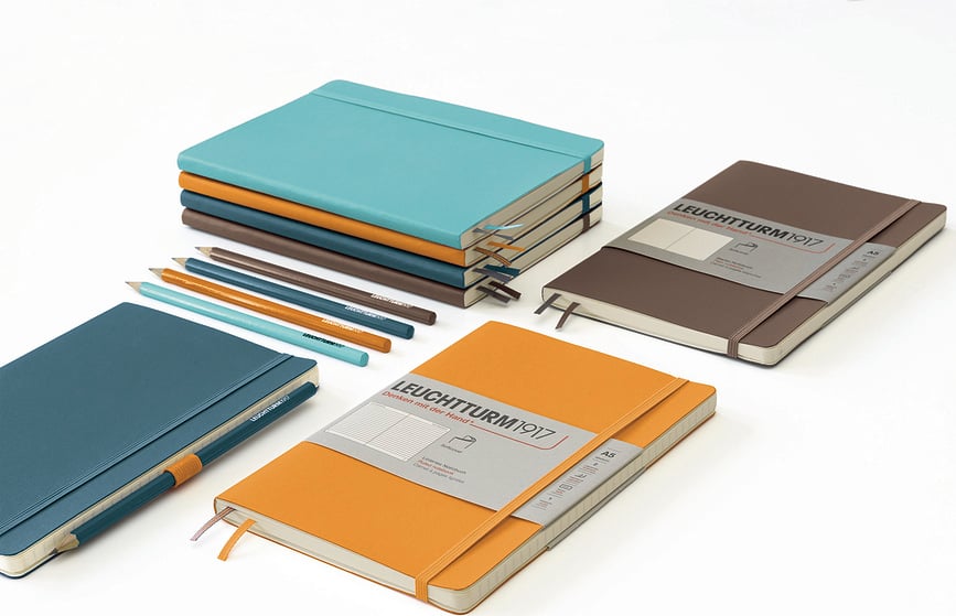 Leuchtturm 1917 Bilježnica A5 karirana meki uvez 123 stranice 80 g/m² crna