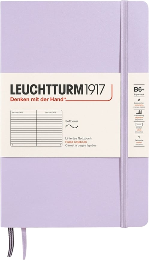 Leuchtturm 1917 Bilježnica B6+ s crtama meki uvez 123 stranice lila 80 g/m²