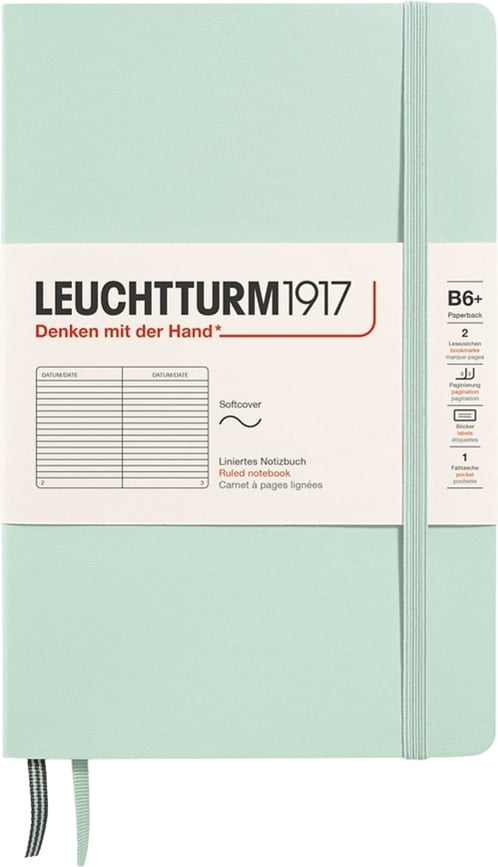 Leuchtturm 1917 Bilježnica meki uvez na crte B6+ 123 stranice 80 g/m² mint