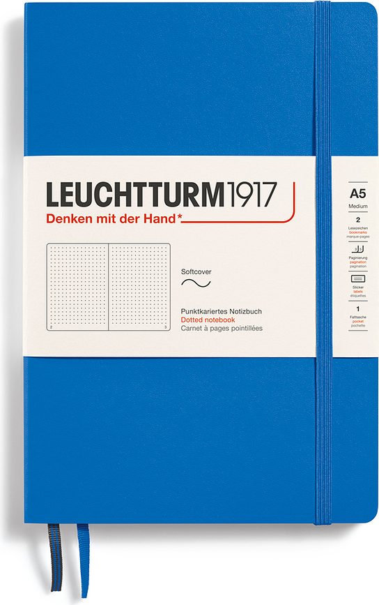 Leuchtturm 1917 Bilježnica točkasta s mekim uvezom A5 123 stranice 80 g/m² plava
