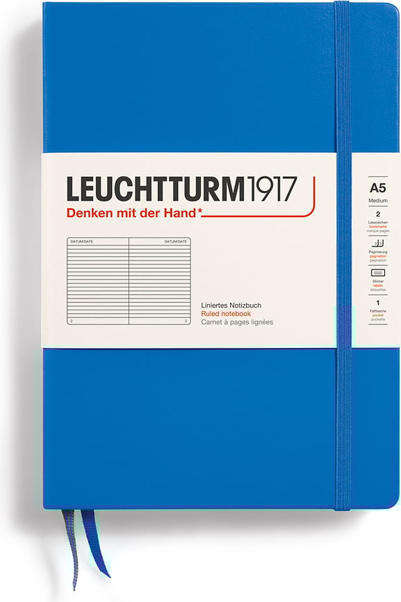 Leuchtturm 1917 Bilježnica tvrdi uvez na crte A5 251 stranica 80 g/m² plava