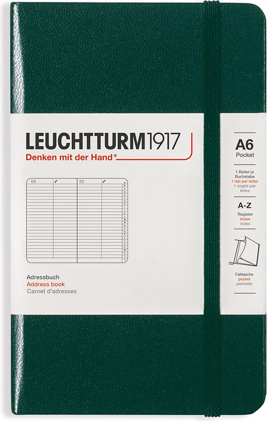 Leuchtturm 1917 Carnet d'Adresses A6, vert forêt