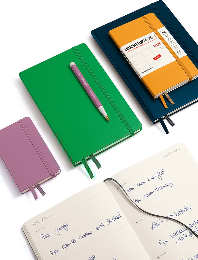 Leuchtturm 1917 Εβδομαδιαίο Ημερολόγιο με σκληρό εξώφυλλο, 2026, EN, A6, μαύρο