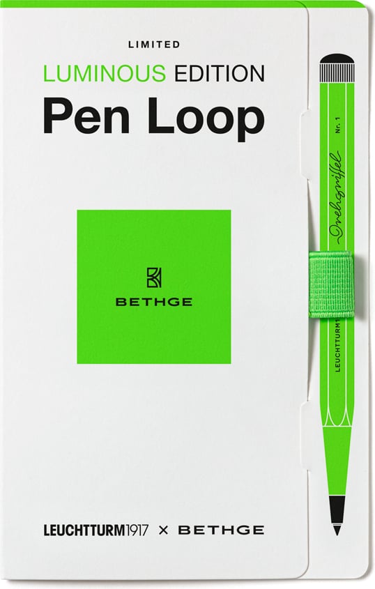 Leuchtturm 1917 Luminous Selbstklebende Stiftschlaufe, neongrün