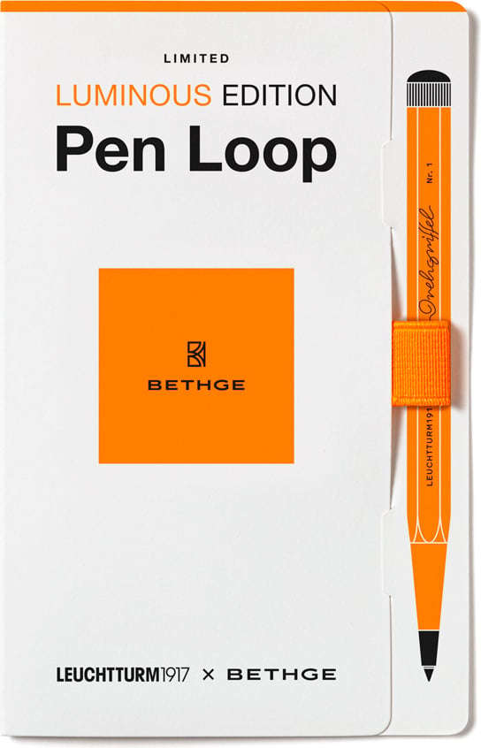 Leuchtturm 1917 Luminous Selbstklebende Stiftschlaufe, neonorange