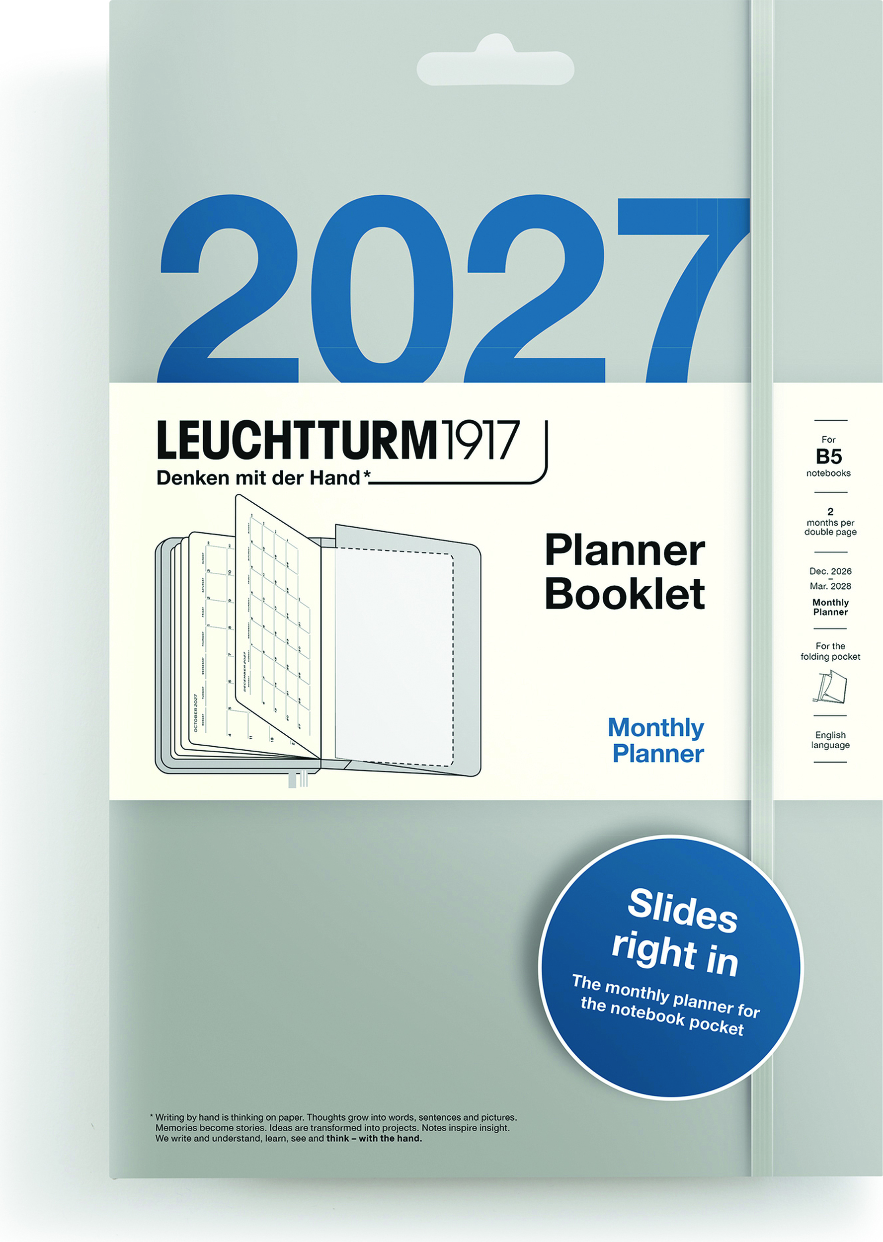 Leuchtturm 1917 Monatsplaner für Notizbuch 2027 EN B5