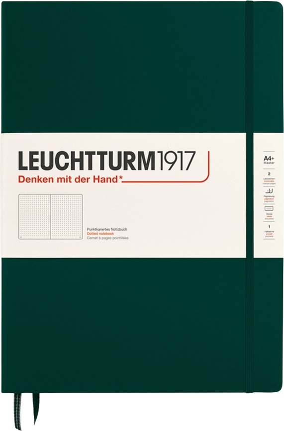 Leuchtturm 1917 Notes s pikami v trdi vezavi, A4+, 235 strani, gozdno zelen, 100 g/m²