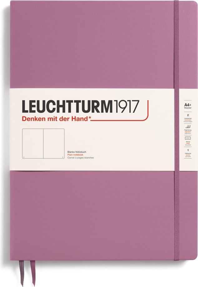Leuchtturm 1917 Notizbuch A4+, blanko, 123 Seiten, schmutziges Rosa, 100 g/m²