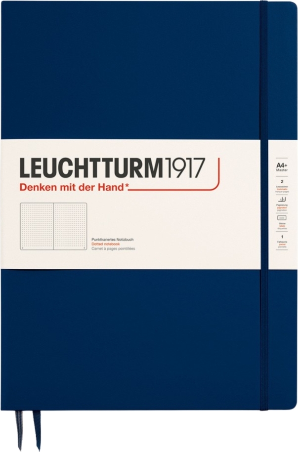 Leuchtturm 1917 Notizbuch A4+, gepunktet, Hardcover, 123 Seiten, 100 g/m², marineblau