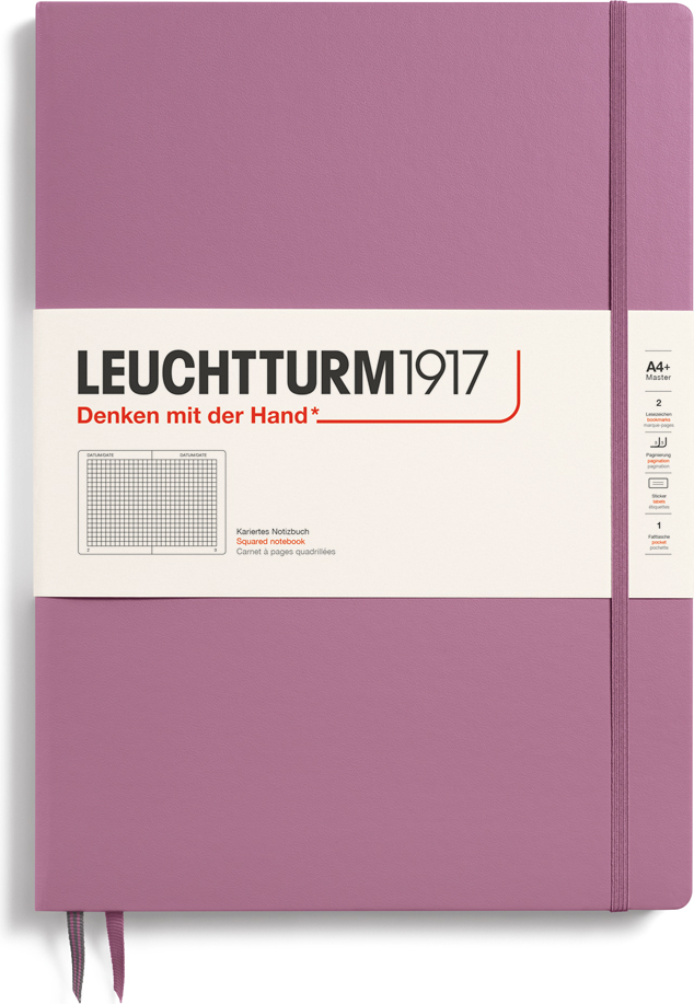 Leuchtturm 1917 Notizbuch A4+, kariert, 123 Seiten, 100 g/m², schmutziges Rosa