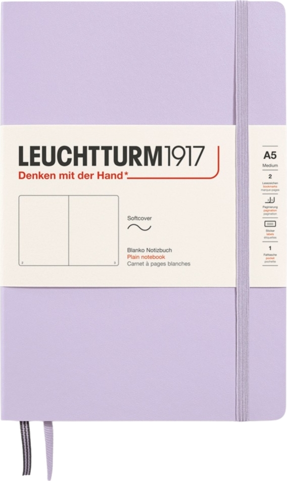 Leuchtturm 1917 Notizbuch A5, 123 Seiten, lila, 80 g/m², Softcover, blanko