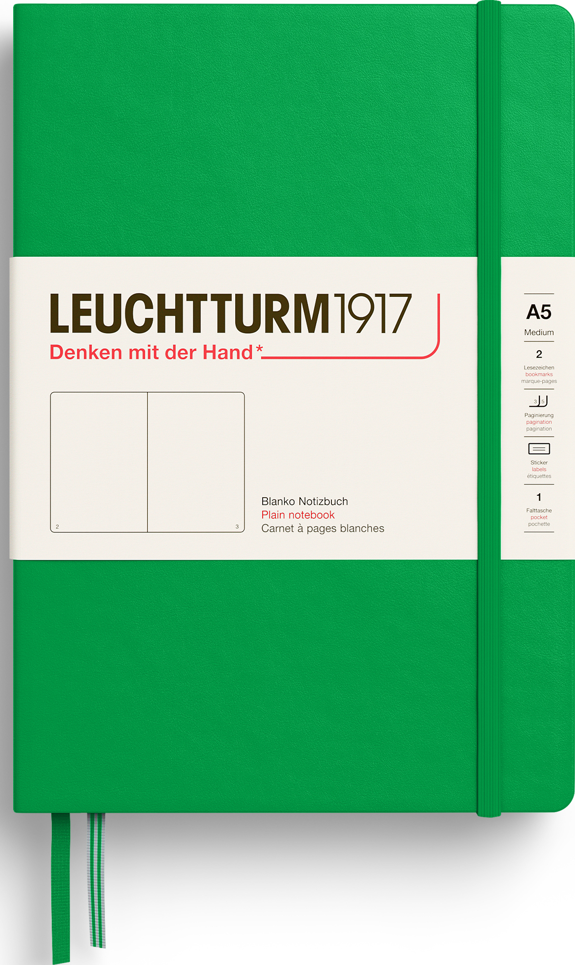 Leuchtturm 1917 Notizbuch A5, 251 Seiten, liniert, hellgrün, 80 g/m²