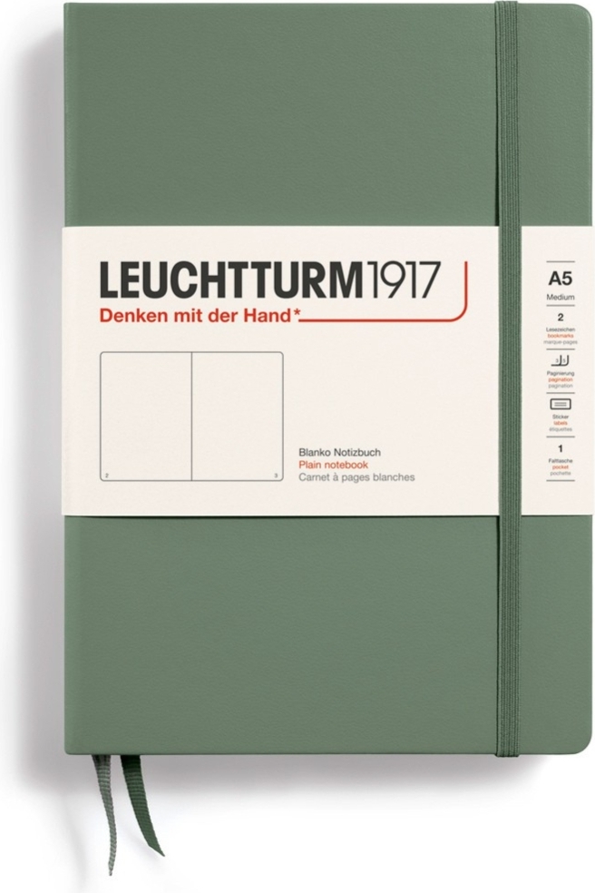 Leuchtturm 1917 Notizbuch A5, 251 Seiten, olivgrün, 80 g/m², liniert