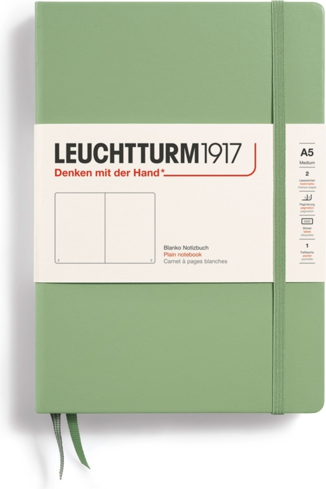 Leuchtturm 1917 Notizbuch A5, 251 Seiten, salbeigrün, 80 g/m², liniert