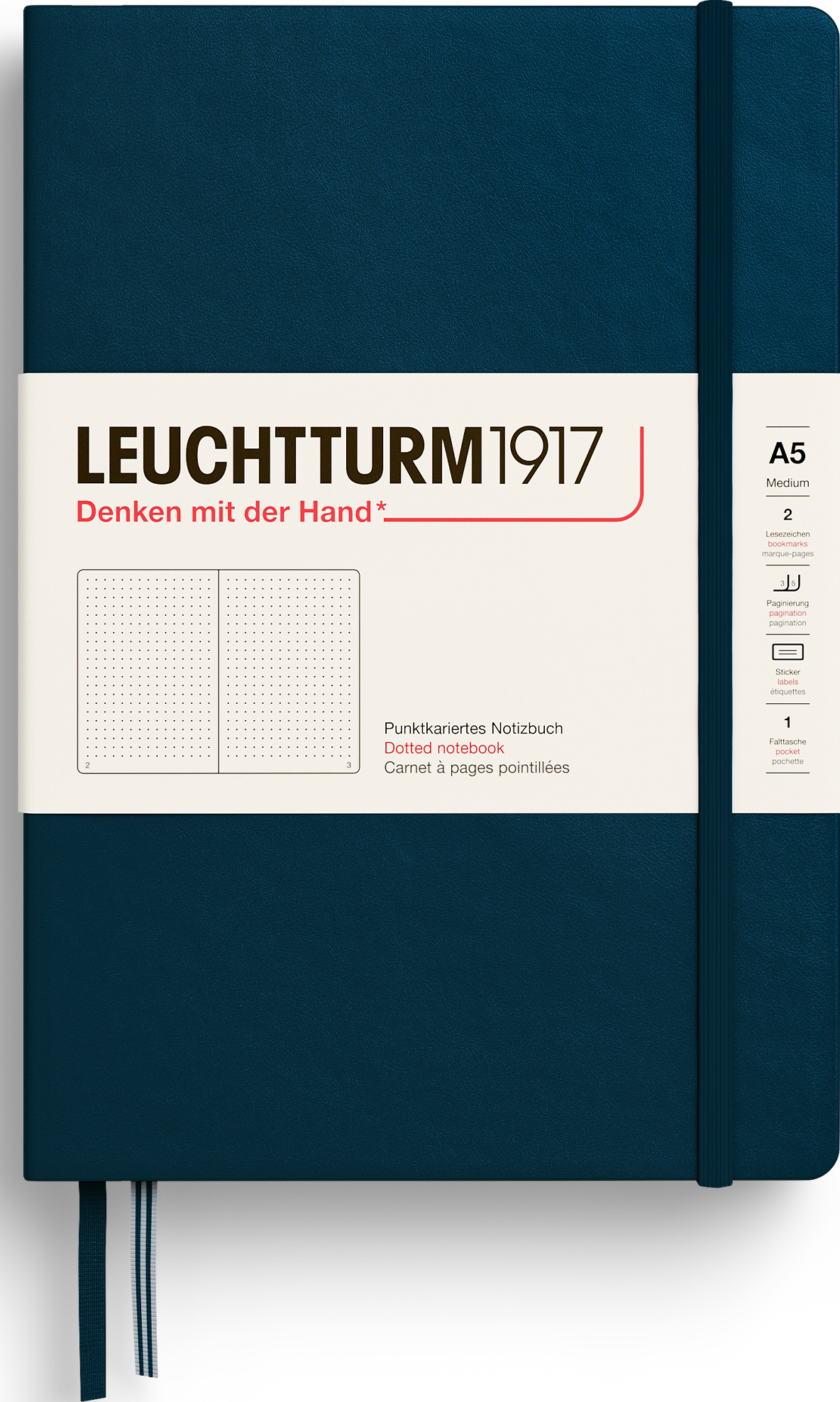 Leuchtturm 1917 Notizbuch A5, gepunktet, Hardcover, 251 Seiten, dunkel türkis, 80 g/m²