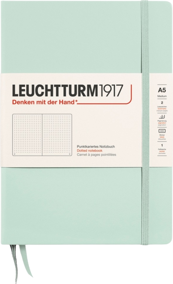Leuchtturm 1917 Notizbuch A5, gepunktet, Hardcover, 251 Seiten, mint, 80 g/m²